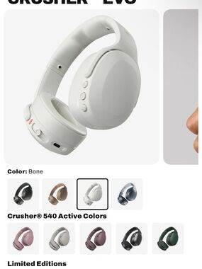 Skullcandy Crusher Evo Over-Ear Headphones - Bone White